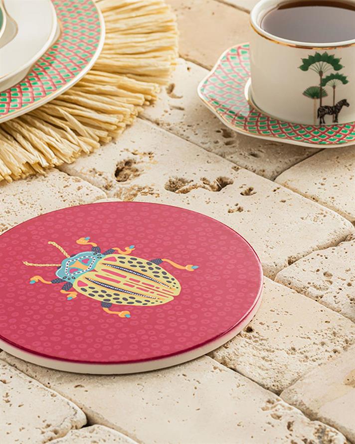 Suport cratiță, Exotic Bug, ceramică, 16 cm, mov