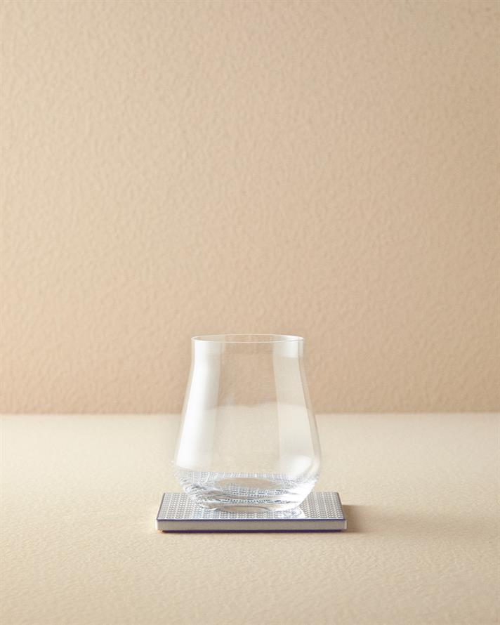 Suport de pahar, Blue Checked, ceramică, 10,8 cm, bleu