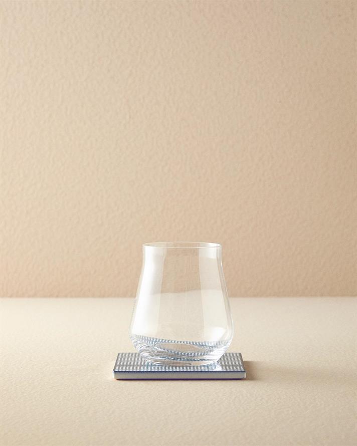 Suport de pahar, Blue Daisy, ceramică, 10,8 cm, bleu