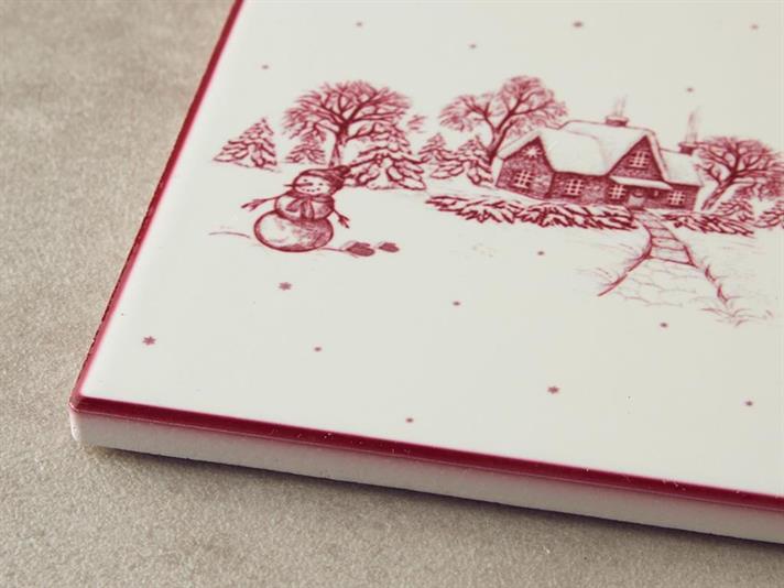 Suport de pahar, Cheerful Pop, ceramică, 10,8 cm, roșu