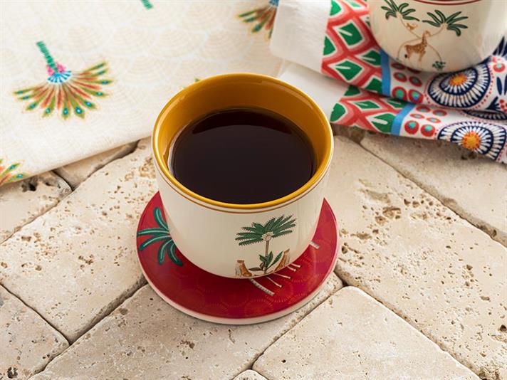 Suport de pahar, Exotic Giraffe, ceramica, 10,8 cm, rosu