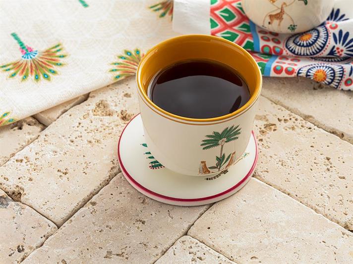 Suport de pahar, Exotic Tiger, ceramica, 10,8 cm, alb - verde