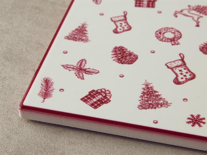 Suport de pahar, Lovely Winter, ceramică, 10,8 cm, roșu