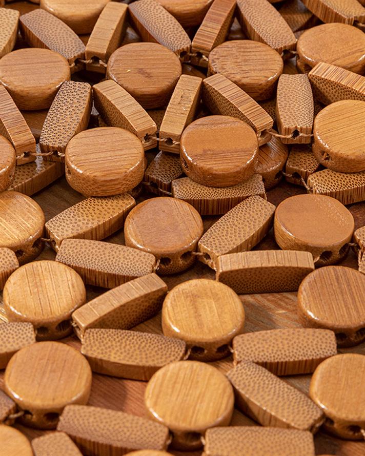 Beaded Bamboo Place Mat 38 cm Brown