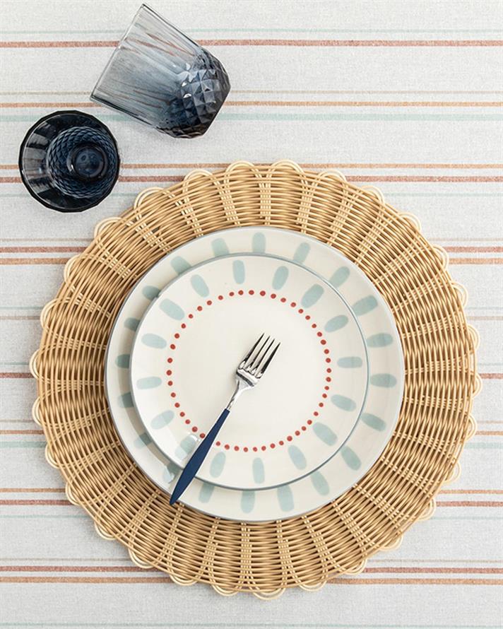 Bunga Polypropilen Place Mat 38 cm Blue