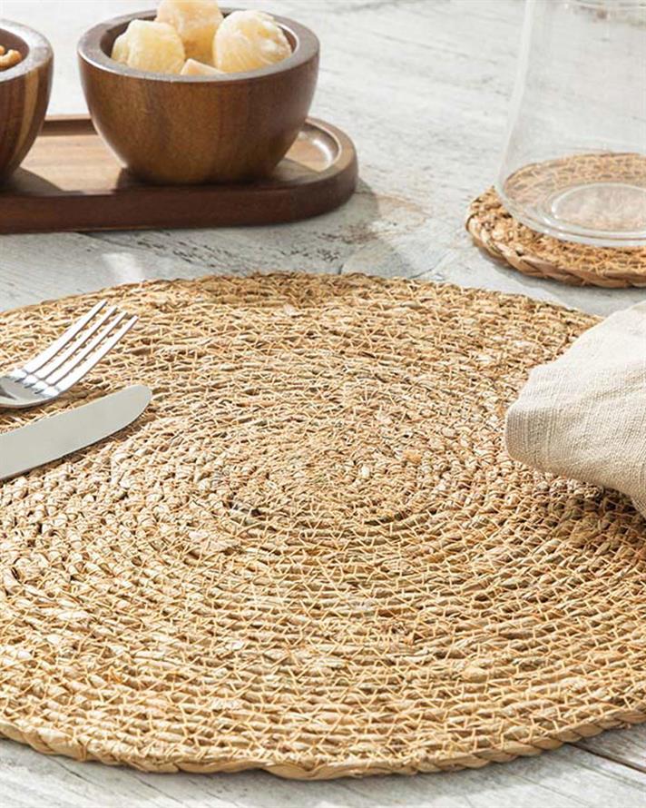 Caitly Straw Place Mat 35 cm Beige