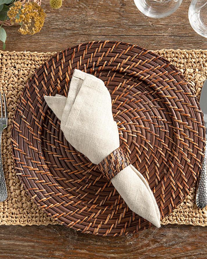 Gabriel Rattan Underplate 33 cm Brown