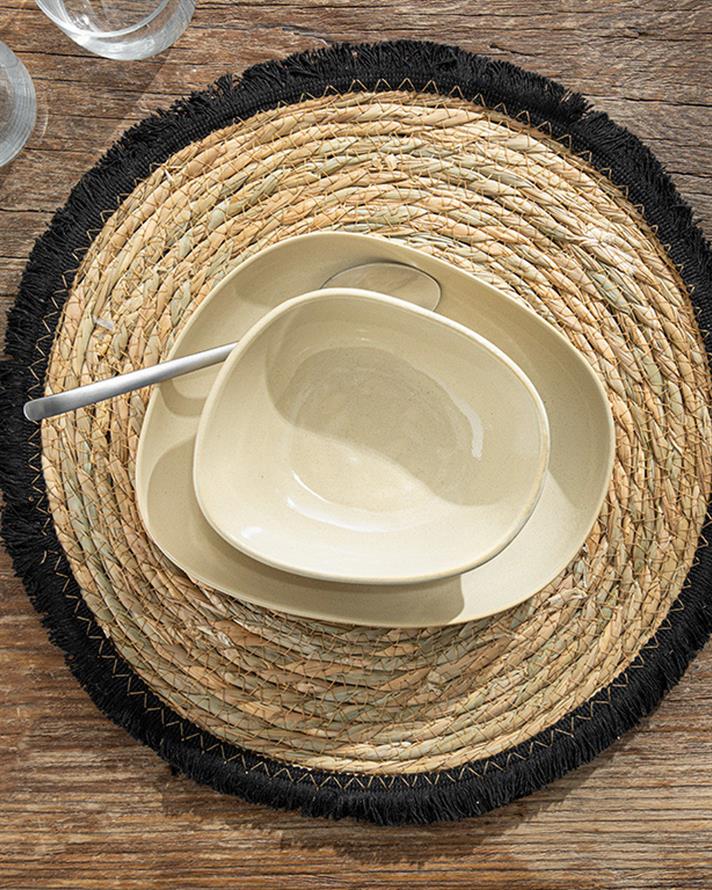 Gronda Straw Place Mat 35 cm Black