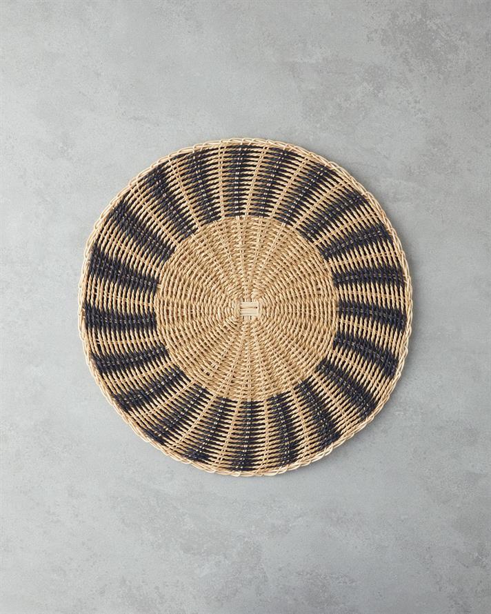 Rattan Suport Farfurie 38 Cm Negru