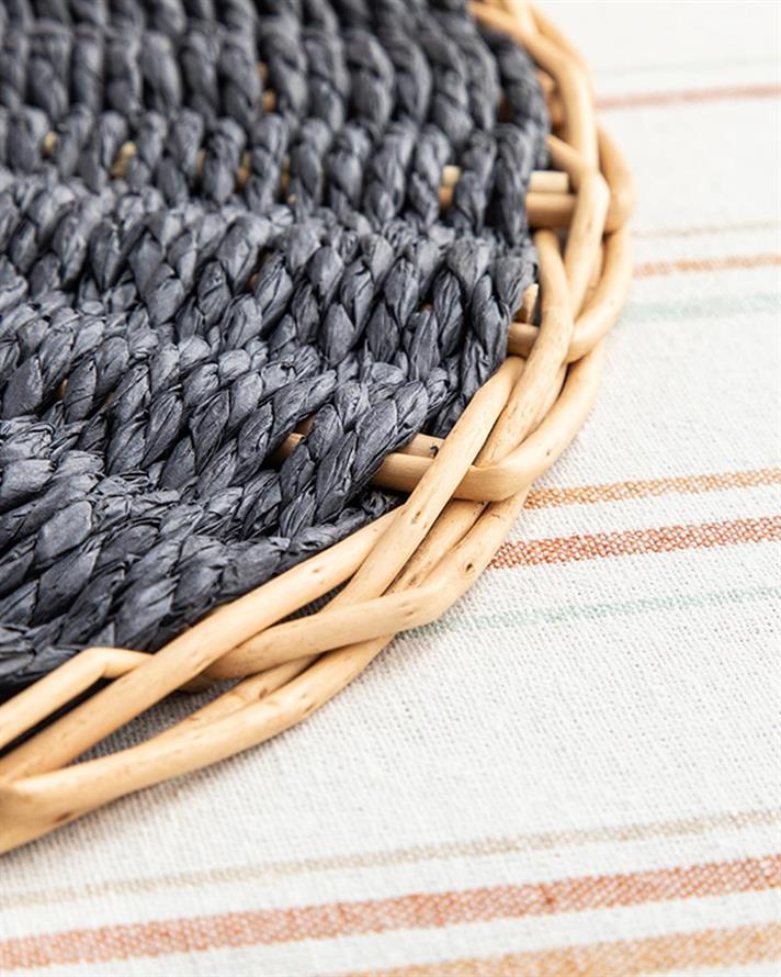 Osier Straw Place Mat 38 cm Dark Blue