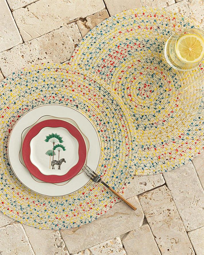 Polyestere 2 Set Place Mat 38 cm Cream