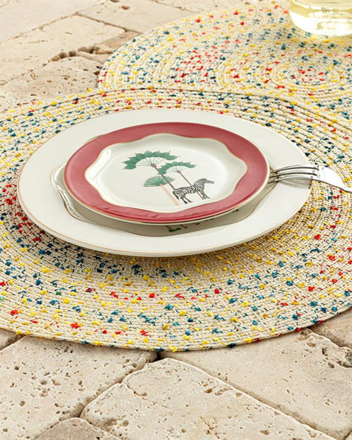 Polyestere 2 Set Place Mat 38 cm Cream