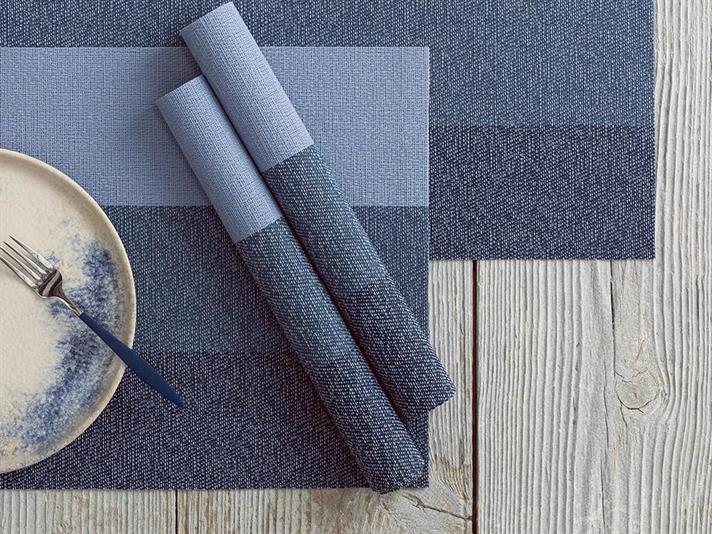 PVC 4 Set Place Mat 30x45 cm Blue