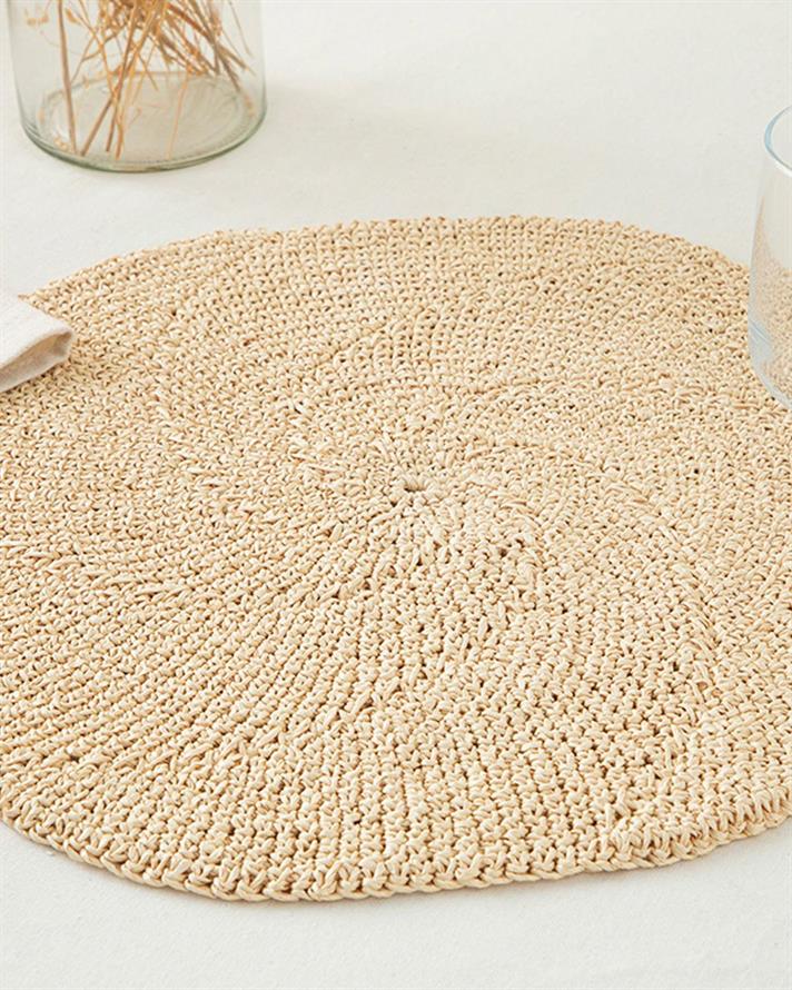 Wicker Weave Natural Thread Place Mat 37 cm Cream