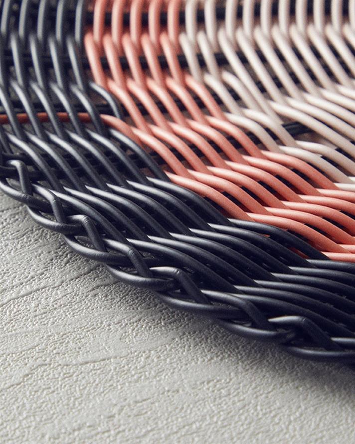 Suport farfurie, Wrapped, plastic, 38 cm, negru