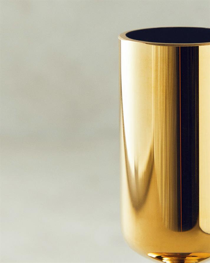 Candlelight Glass Single Candlestick 6x12 cm Gold