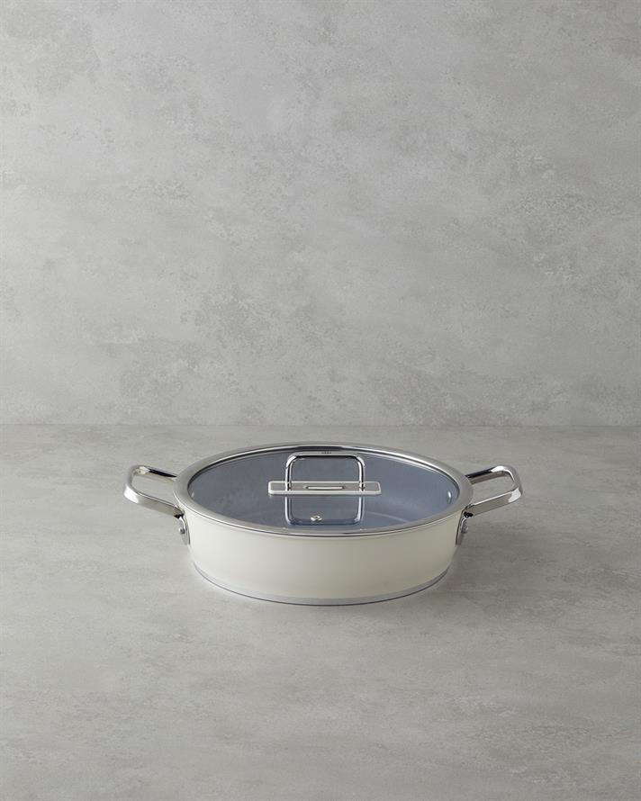 Sydney Premium Cu Bază De Inducție Puțin Adânc Cratiță 26 cm Crem.