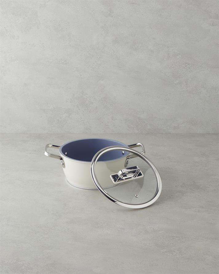 Sydney Premium Cu Bază De Inducție Puțin Adânc Cratiță 26 cm Crem.