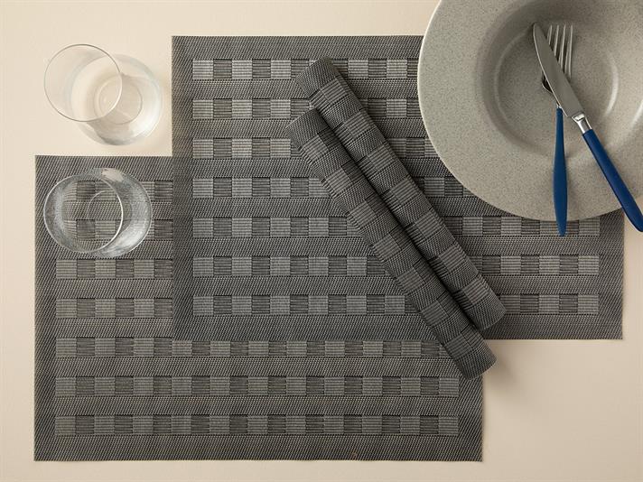 Sylvie PVC 4 Set Place Mat 30x45 cm Anthracite