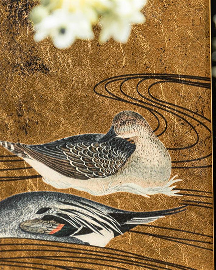 Tablou, Duck Family, mdf, 35x50 cm, auriu