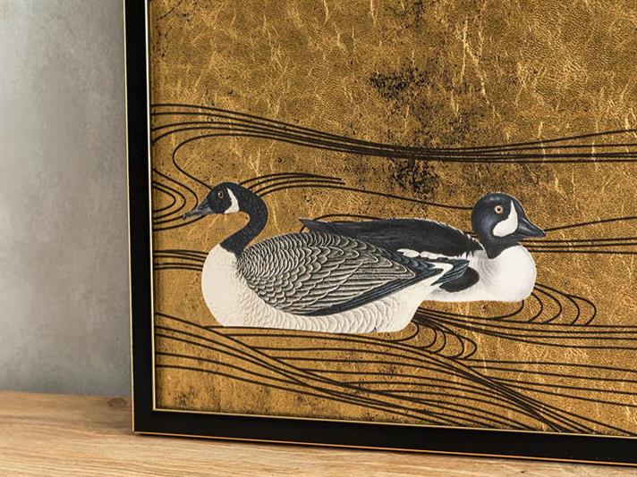 Tablou, Floating Ducks, mdf, 35x50 cm, auriu