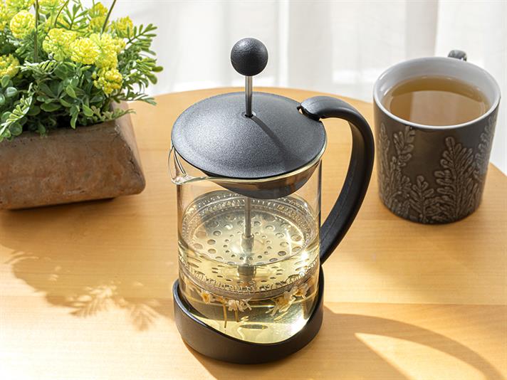 Cafetieră French Press, Tapis, sticlă borosilicată, 800 ml, negru