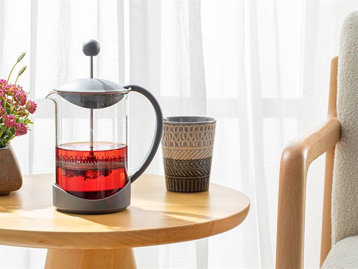 Tapis Borosilicate Glass French Press 800 ml Gray