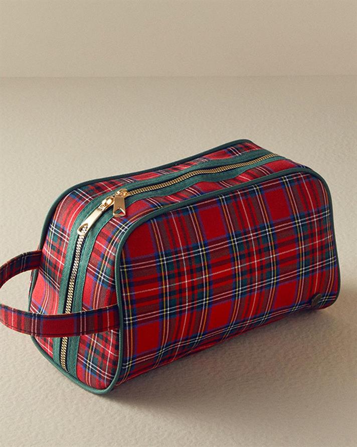 tartan Poliester Geantă De Călătorie 7x10x18 cm Roșu