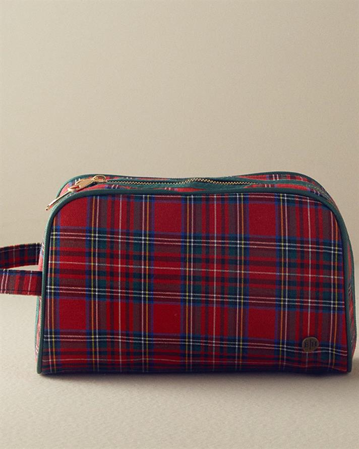 tartan Poliester Geantă De Călătorie 7x10x18 cm Roșu