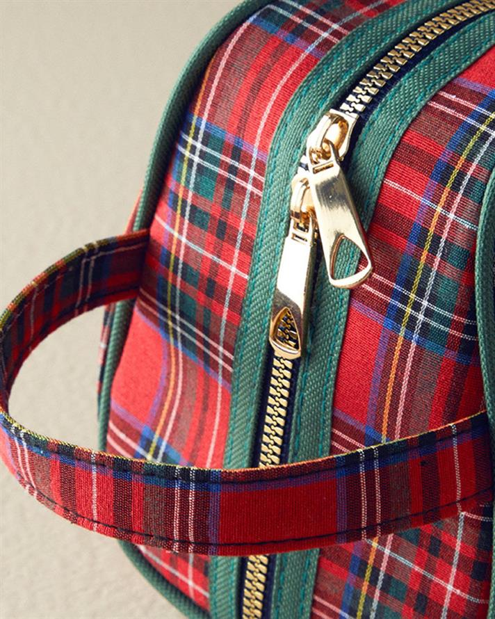 tartan Poliester Geantă De Călătorie 7x10x18 cm Roșu