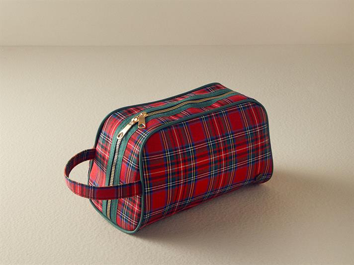 tartan Poliester Geantă De Călătorie 11x26x16 cm Roșu