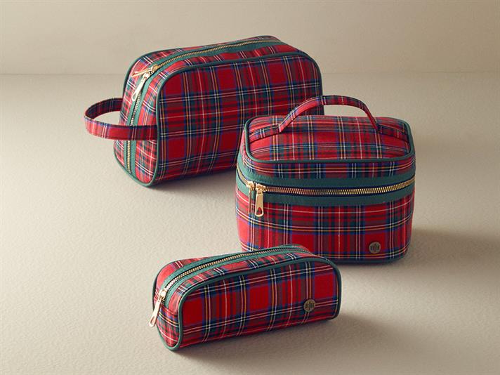 tartan Poliester Geantă De Călătorie 11x26x16 cm Roșu