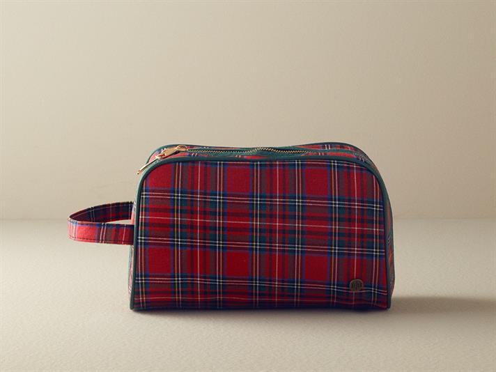 tartan Poliester Geantă De Călătorie 11x26x16 cm Roșu