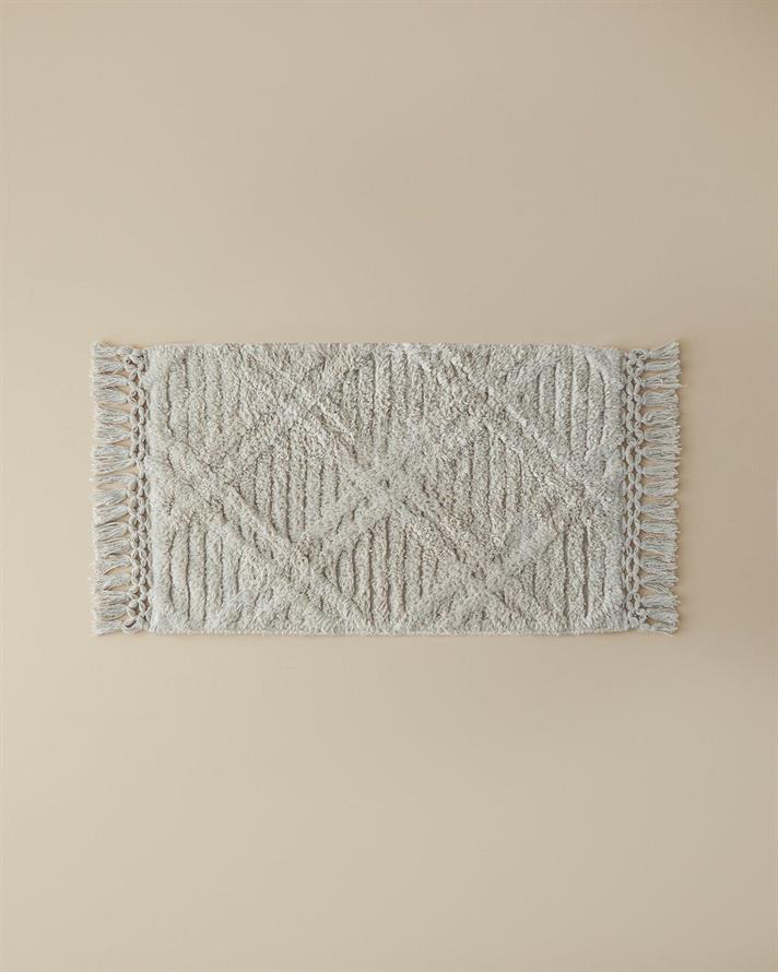 Tassel Check Cu Bumbac Cu Ciucuri Covoraș De Baie 50x80 cm Bej