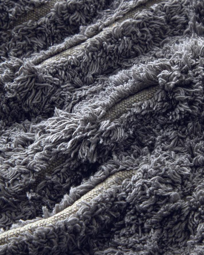 Cotton Fringed Bathroom Mat 50x80 cm Gray