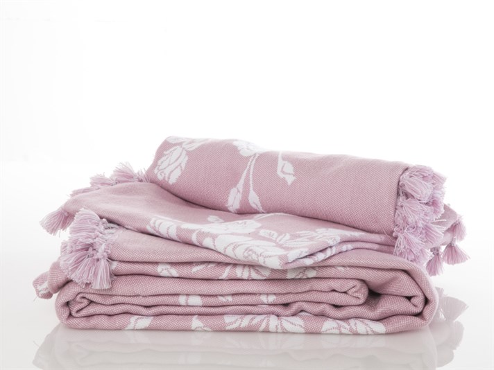 Tassle se ridică Acril Persoană dublă  SET CUVERTURĂ DE PAT 240x260 cm Damson ușor