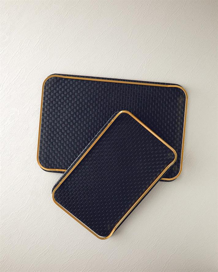 Audrey PU Leather Decorative Tray Black