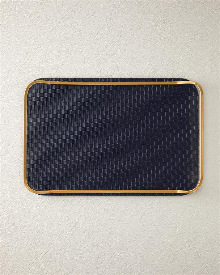 Audrey PU Leather Decorative Tray Black