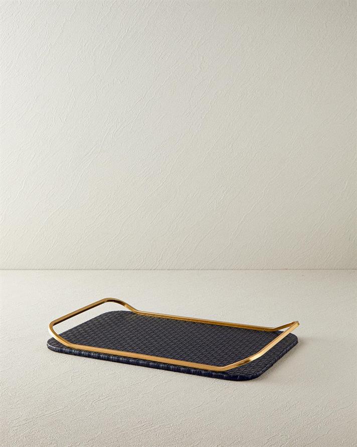 Audrey PU Leather Decorative Tray Black