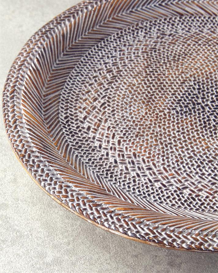 Cozy Polyresin Decorative Tray Brown