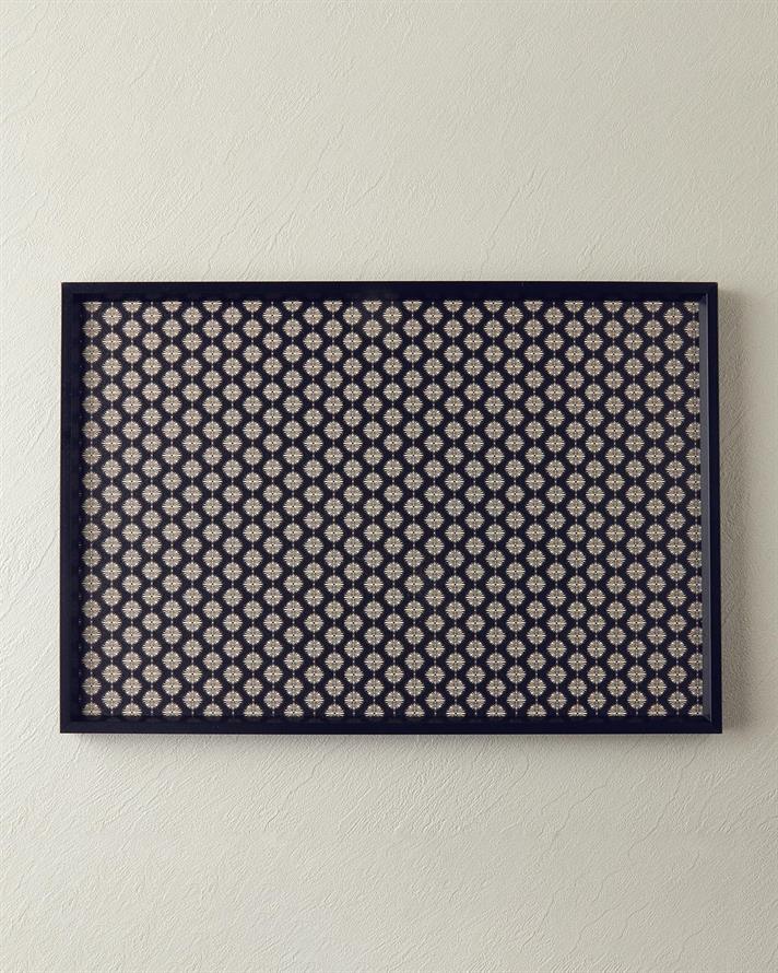 Tavă decorativă, Flower Dots, mdf, 31x46 cm, negru