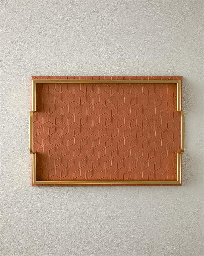 Karen Faux Leather Decorative Tray Tan