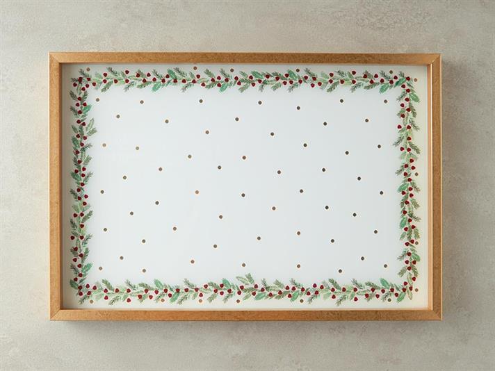 Tavă decorativă, Kokina, sticlă, 31x46 cm, auriu