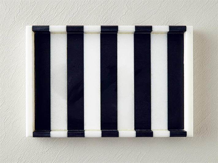 Marble Marble Decorative Tray Black-White