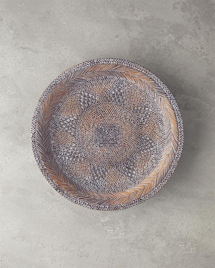Tavă decorativă, Rony, polirăsină, 20x20x1.5cm, maro
