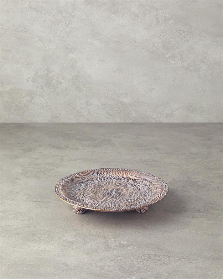 Tavă decorativă, Rony, polirăsină, 20x20x1.5cm, maro