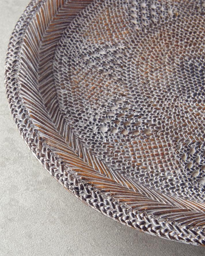 Tavă decorativă, Rony, polirăsină, 20x20x1.5cm, maro