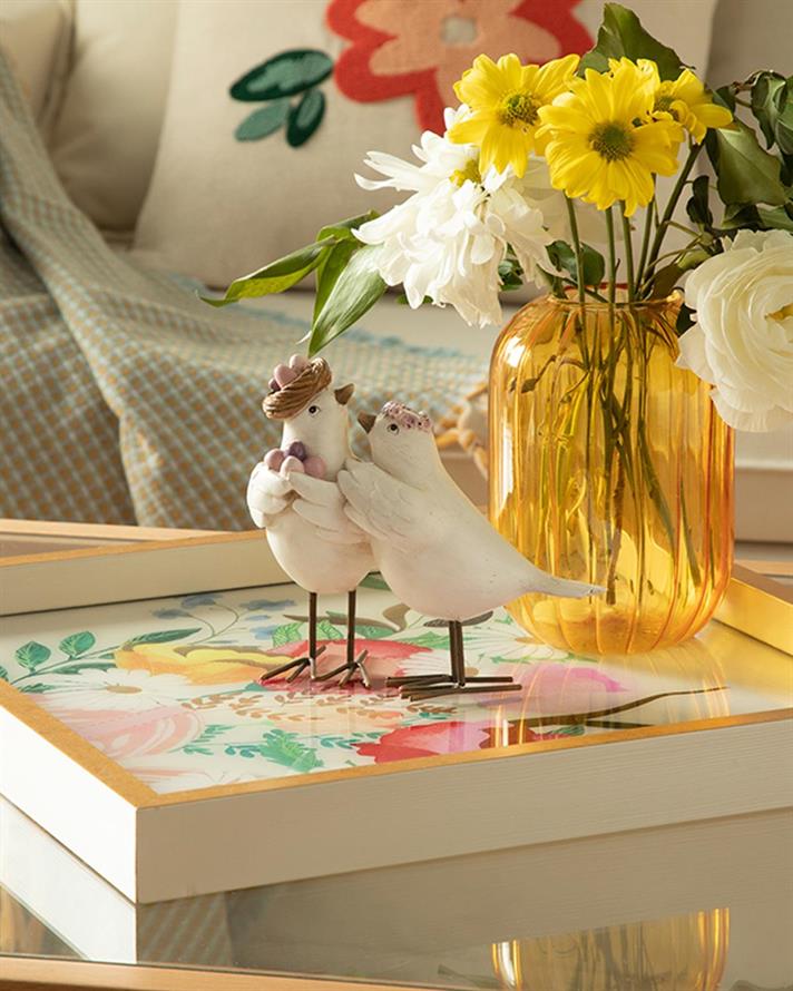 Spring Garden Decorative Tray 33x33 cm Cream