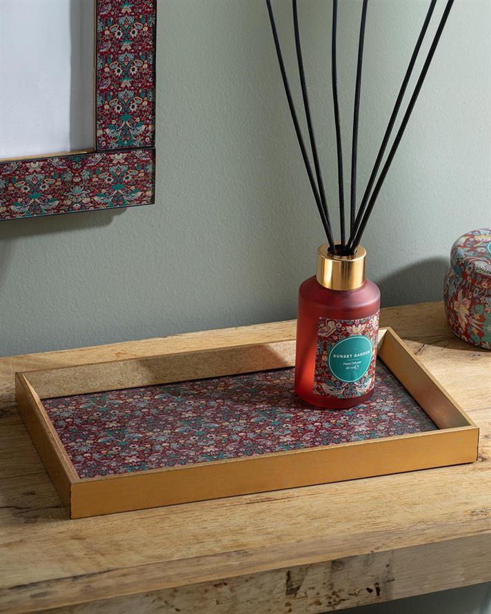 Sunset Garden Decorative Tray 16x26 cm Claret Red