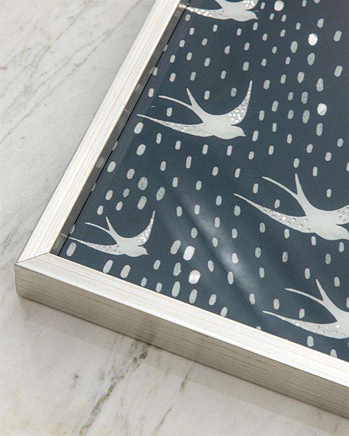 Tavă decorativă, Swallow, plastic, 31x46 cm, bleumarin